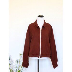 BIG BUD PRESS 100% Cotton Full Zip Jacket Brown SZ M